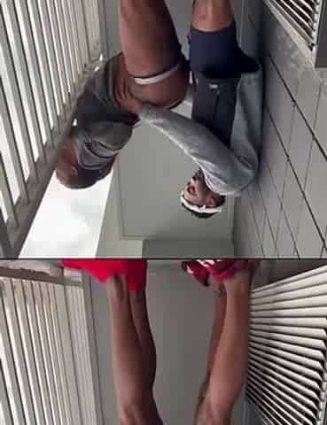 My athletic ebony wife agreed to to have sex on the balcony