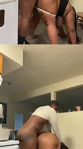 That babe was up late making dinner so I bent her over in the kitchen for a worthy pounding