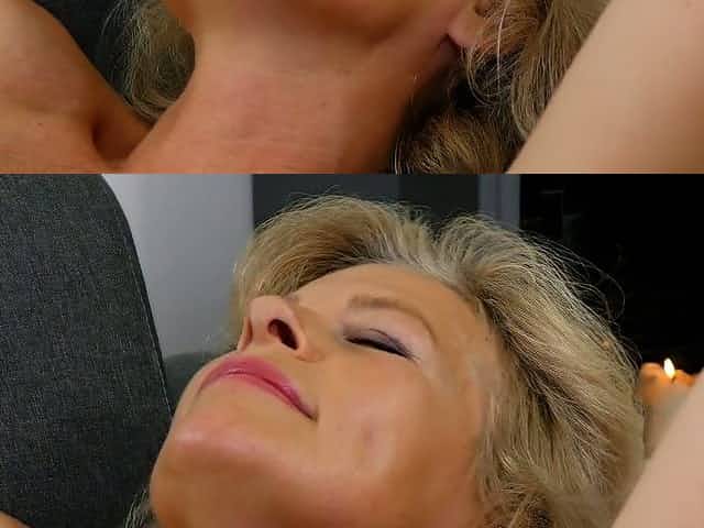 Mature blonde Diana Gold is finger fucking her wet and whorish punani