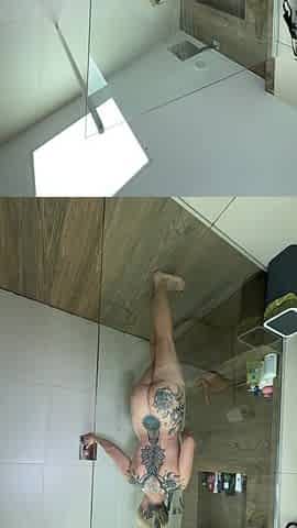 Having Fun with a Dildo in the Shower.