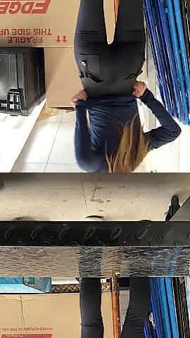 Mama shows her butt at work