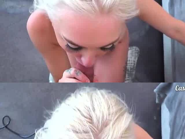 Young Blonde Spreads Legs And Flowing From Fisting After Blowjob