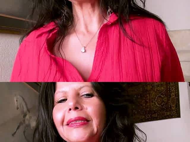 American milf April White teases you with her nyloned pussy