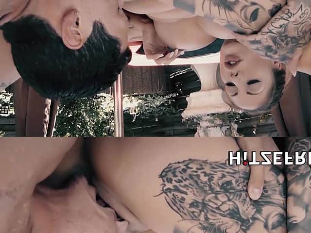 Tattooed German slut fucks the pool boy