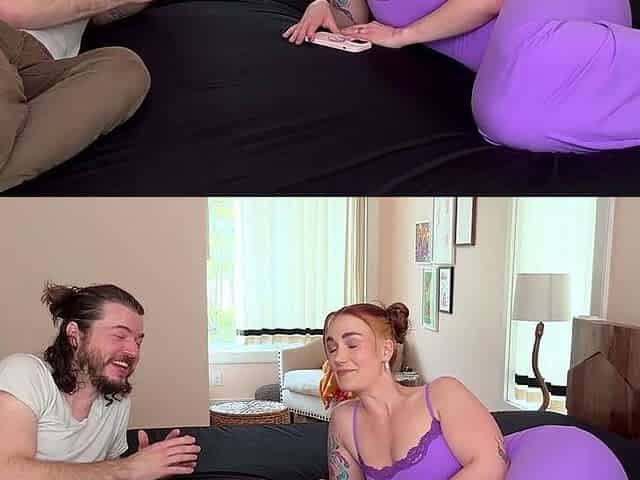 Redheaded nymph with a big booty tears up her man