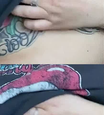 Hot brunette big boobs toying pink pussy