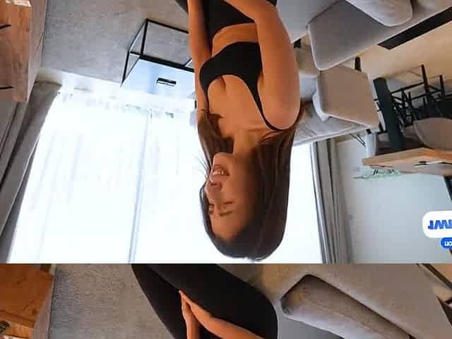 Youthful pumped up teen in ebony leggings enjoys banging [Deutsch]
