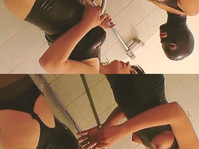 Deeper Lesbians Scene 1 Lesbian Fetish Couple Having Sex in the Shower Wearing Latex Masks