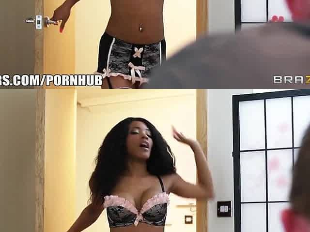 Dick hungry Black wife interrupts her chap's business encounter