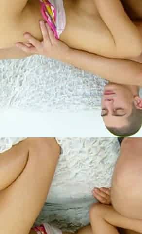 Horny blonde skinny teen is horny and seduces step brother to fuck