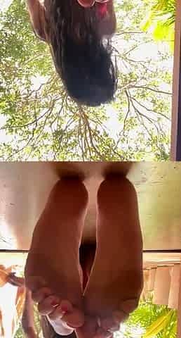 Hot brunette enjoys foot fetish sex