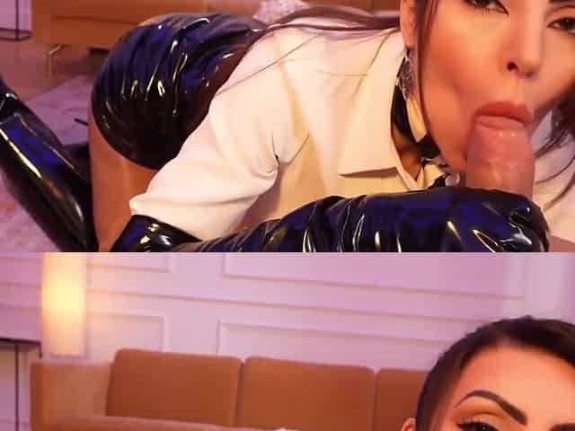 alysa en latex aime baiser en parlant cru