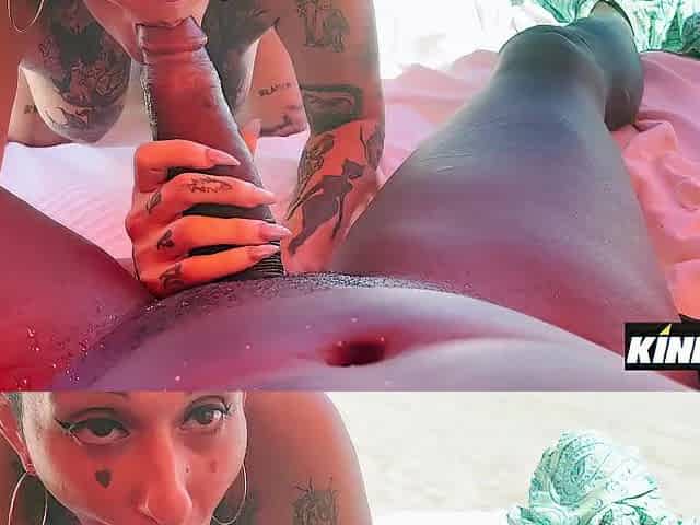 Welcome to Miami! Pornstar Gia Sweet Sucks Louie Smalls on a Public Beach at KingBBC
