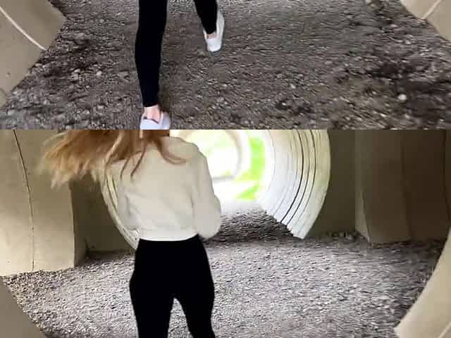 Small blond gives oral sex and gets drilled during a hike