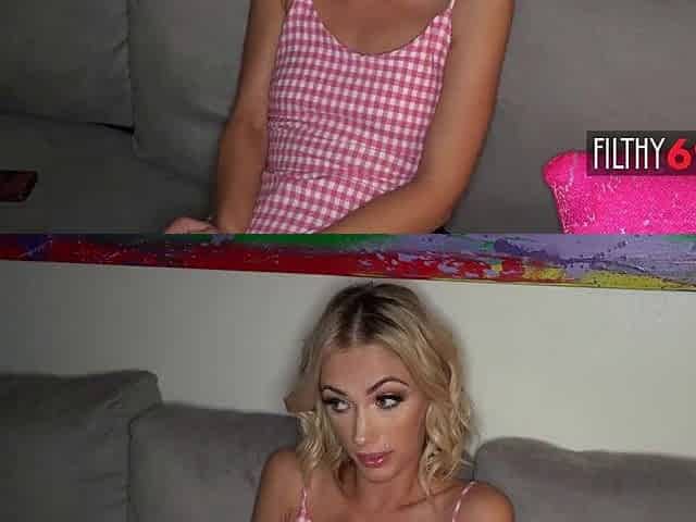 Slim blond rides on her stepdad's hard schlong