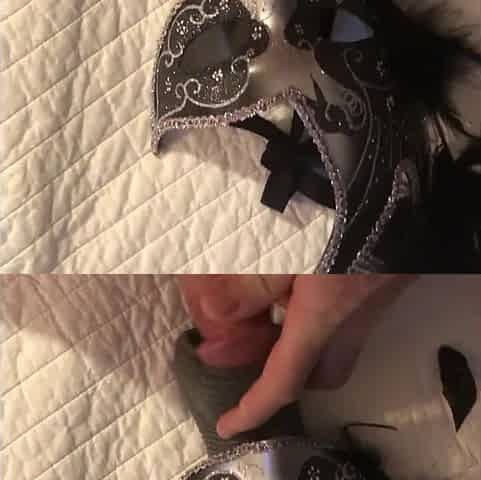 Face Bang simulation with her mask...