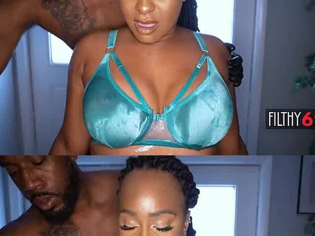 Breasty ebony sweetheart massaged and banged to climax - Nyny Lew