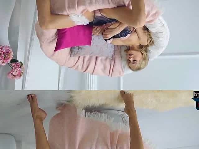 Blonde Russian Babe In Sexy Lingerie Fingers Her Pussy