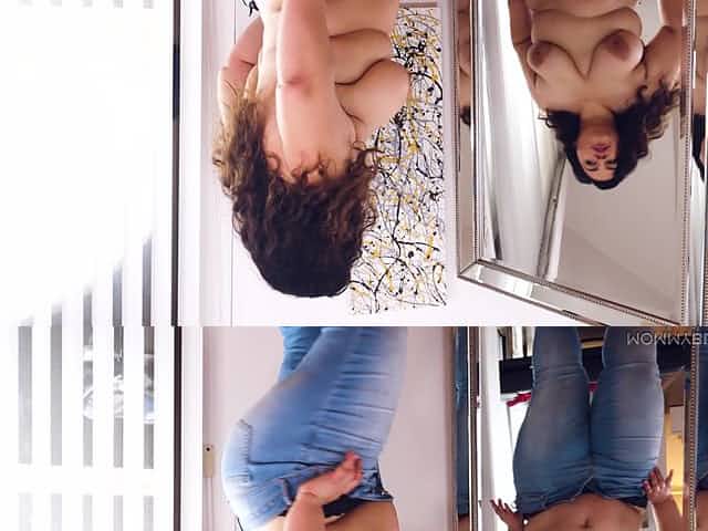 BBW amateur brunette Karla Lane sucks dick in a bikini