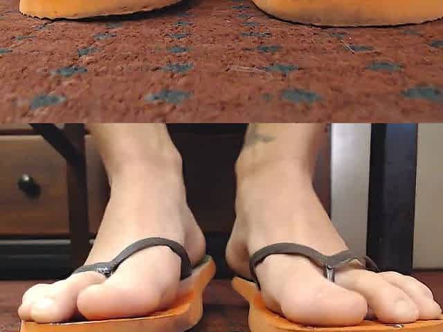 Abby's feet flip-flop closeups