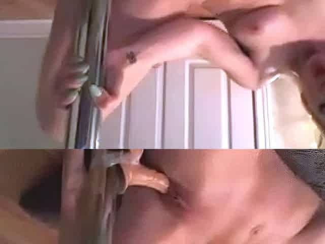 Blonde Strips and Fucks Dildo to Orgasm on Cam