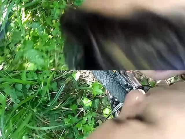 Big Ass Babe In Red Leggings Takes Raw Anal On Bike In Public Park