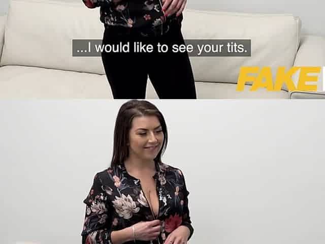Hot slow sex with a hot tight shaved pussy on the casting couch