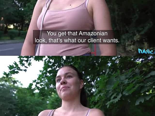 POV with her lengthy legs widen wide open - Public Agent