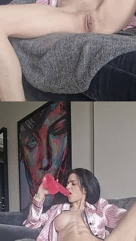 Morning Masturbation with My Pink Dildo