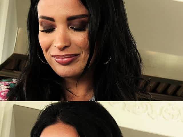 Nasty brunette pornstar with big boobs