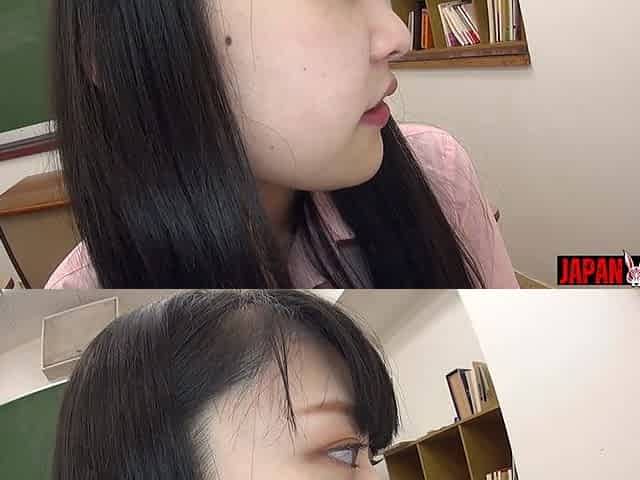 In the Empty Classroom, College Girl Soyo Higashiyama Covers the Lens with Snot After Sneezing, Then Licks It