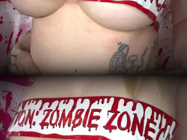 Showing off hot Halloween cosplay