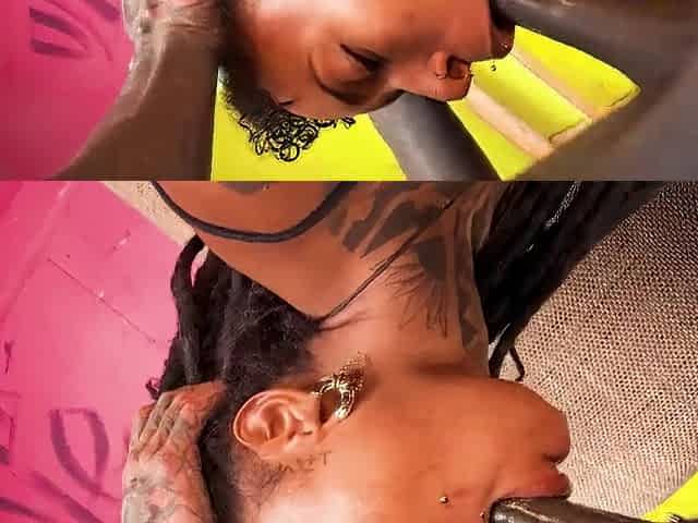 Ebony Hotty Unfathomable Bang, Sloppy BJ, Thick Jizz flow