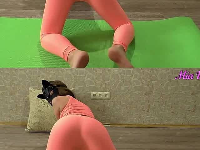 After yoga, the neighbour actually wishes her neighbour's large penis and cum on her butt.