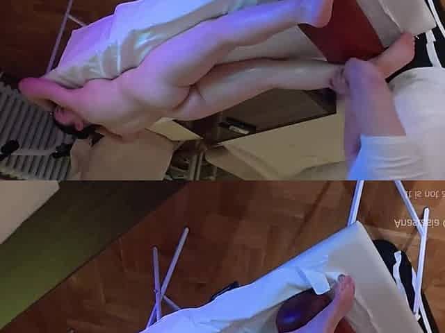 The masseur was pestering me. Real massage session ended with climax.