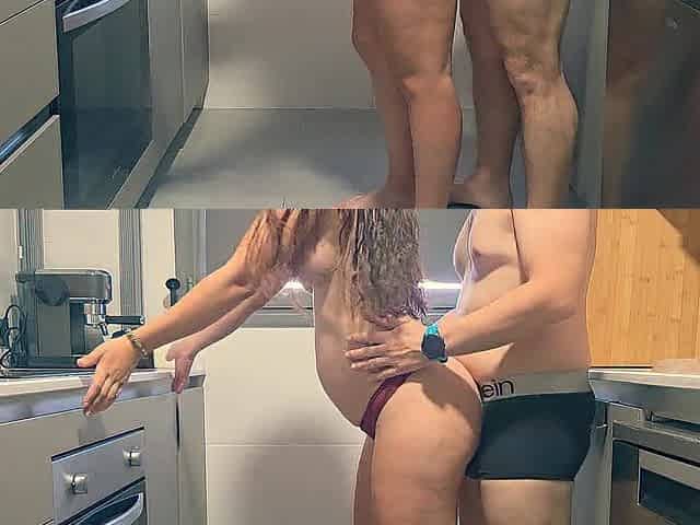Preggo woman masturbating with her ally