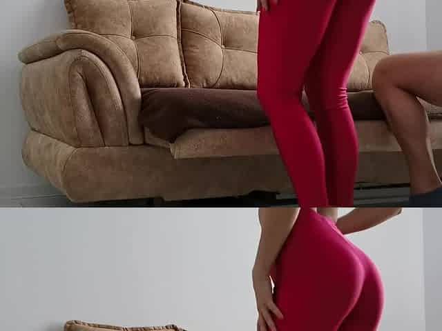 Stepsister look so hawt in leggings,rubbing rod