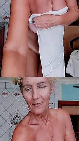 Hot Housewife in the Kitchen After Shower