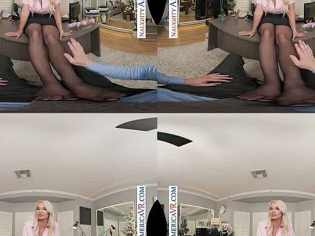 Breasty Blond London River secures her promotion by screwing her boss