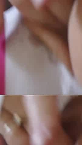Close up Toy Fucking My Tight Wet Cunt in Ripped Striped Tight in a Mask & Gloved