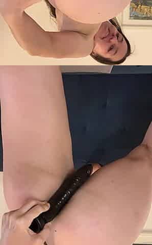 Beating a Sexy Ass with a Black Dildo