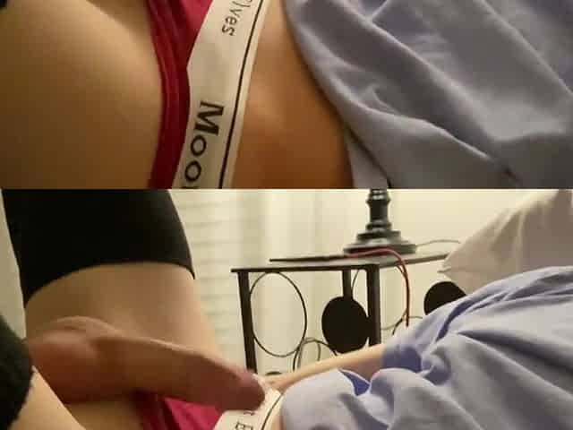 cute femboy cums handsfree banging himself with sextoy
