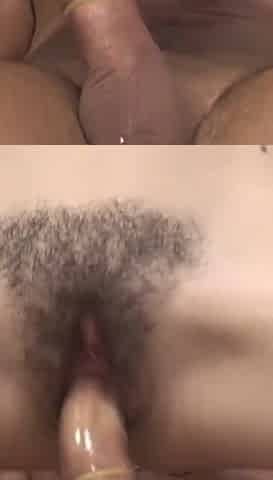 Brunette teen with small tits gets her hairy pussy slammed deeply
