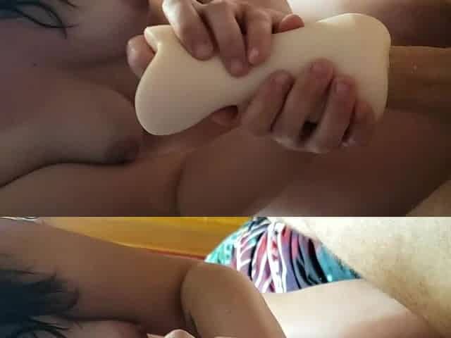 Hot Wife Uses Pocket Pussies on Husband