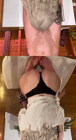 Big cock sucked by blonde MILF POV