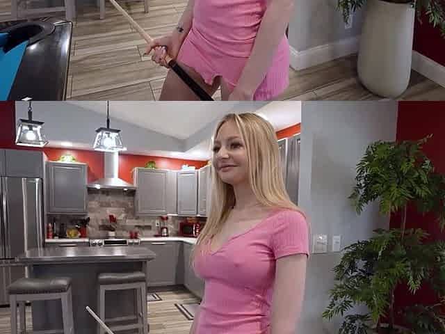 Busty blonde teen's curiosity led her to anal sex with a giant BBC