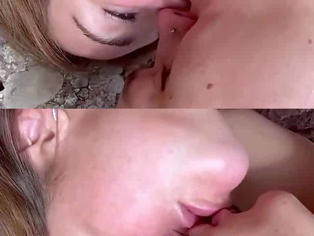 Argentine mountain damsel gives huge rod bj in public