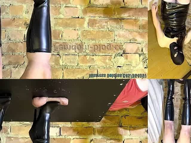 DESTROYING your Cock Balls under Latex Boots SEXY LEGS