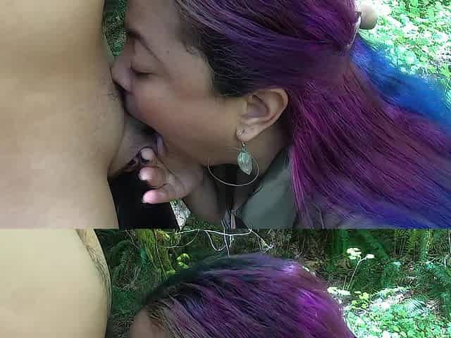 Cum swallowing fellatio during hike wicked hotwife