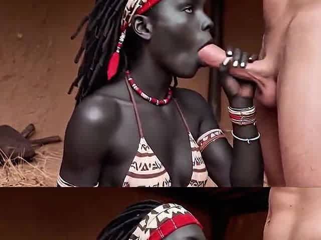 My Voyage to Wakanda: Tribal Honeys Try White Shlong 1st Time (Interracial AI Movie)